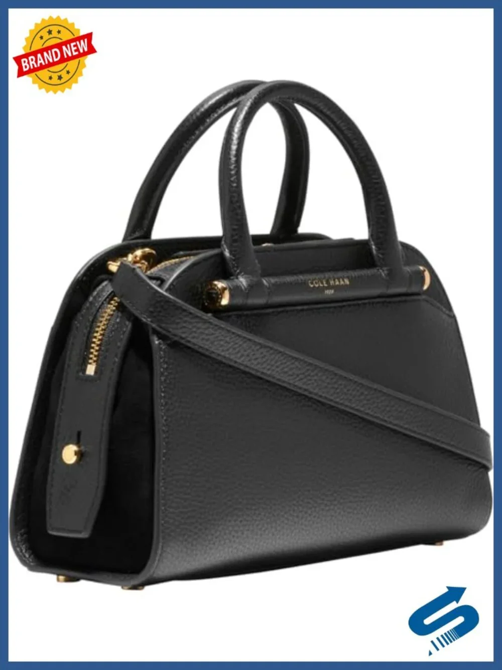 Leather Small Satchel Handbag with Adjustable Strap